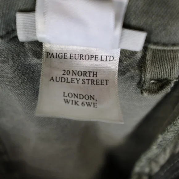 Paige Mayslie Jogger Utility Stretch Ankle Zip Hem Womens 24 Army Green Olive - Picture 10 of 11